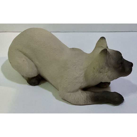 Siamese Cat Universal Statuary Crouching Blue Glass Eyes 1992 Vintage USA - Picture 5 of 6